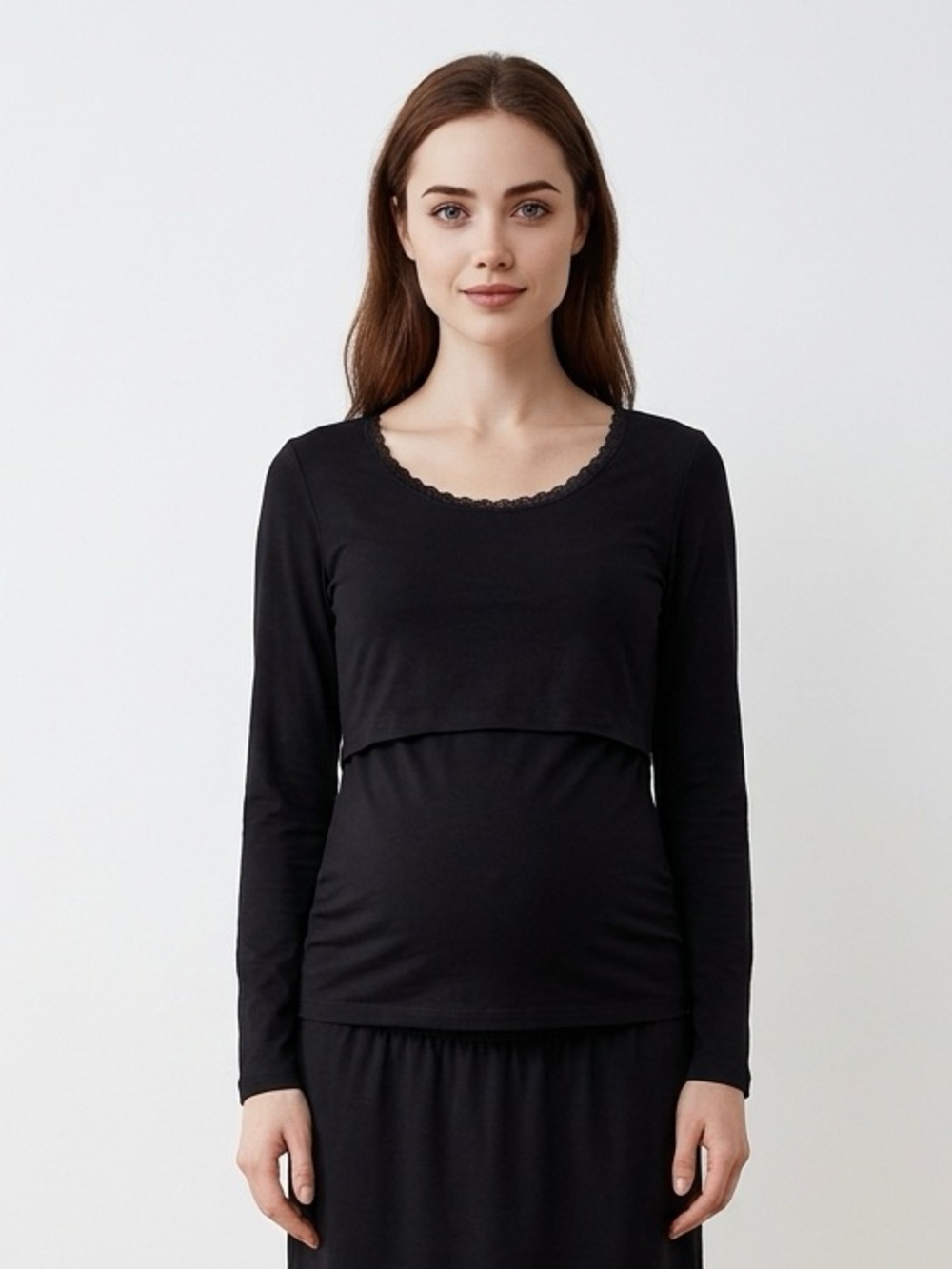 Maternity H&M Black Long Sleeve Women's Top | Cotton | Nursing | Large